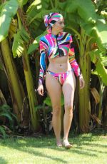 BLANCA BLANCO in Colorful Bikini in Malibu 08/15/2018