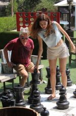 BLANCA BLANCO Playing Giant Chess at a Park in Malibu 08/15/2018