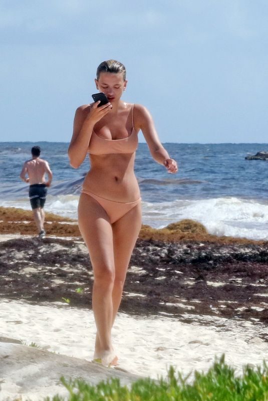 BREGJE HEINEN in Bikini on the Beach in Tulum 08/29/2018
