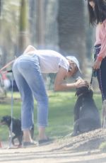 CALISTA FLOCKHART Out with Her Dogs in Santa Monica 08/20/2018