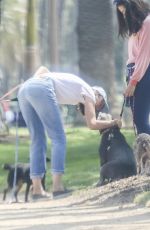 CALISTA FLOCKHART Out with Her Dogs in Santa Monica 08/20/2018