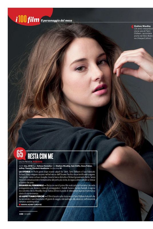 CHAILENE WOODLEY in Ciak Magazine, August 2018