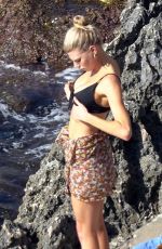 CHARLOTTE MCKINNEY in Bikini at a Beach in Capri 08/13/2018