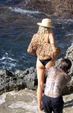 CHARLOTTE MCKINNEY in Bikini at a Beach in Capri 08/13/2018