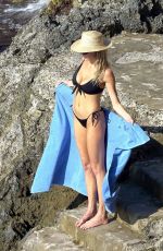 CHARLOTTE MCKINNEY in Bikini at a Beach in Capri 08/13/2018