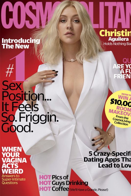 CHRISTINA AGUILERA on the Cover of Cosmopolitan Magazine, October 2018