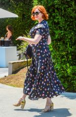 CHRISTINA HENDRICKS Arrives at Day of Indulgence Party in Los Angeles 08/12/2018