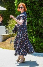 CHRISTINA HENDRICKS Arrives at Day of Indulgence Party in Los Angeles 08/12/2018