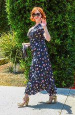 CHRISTINA HENDRICKS Arrives at Day of Indulgence Party in Los Angeles 08/12/2018
