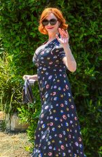 CHRISTINA HENDRICKS Arrives at Day of Indulgence Party in Los Angeles 08/12/2018
