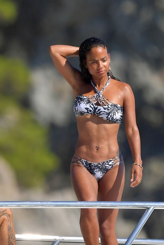 CHRISTINA MILIAN in Bikini at a Yacht in St. Tropez 08/16/2018