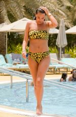 DANIELLE LLOYD in Bikini at a Pool in Dubai 08/19/2018