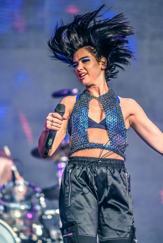 DUA LIPA Performs at a Festival in Belgium 08/16/2018