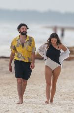 ELIZABETH OLSEN in Swimsuit on the Beach in Mexico 07/28/2018