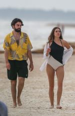 ELIZABETH OLSEN in Swimsuit on the Beach in Mexico 07/28/2018