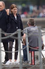 EMMA GREENWELL on the Set of The Rook in London 08/14/2018