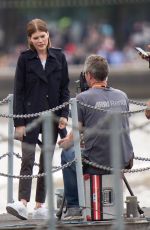 EMMA GREENWELL on the Set of The Rook in London 08/14/2018