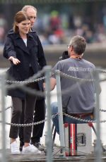 EMMA GREENWELL on the Set of The Rook in London 08/14/2018