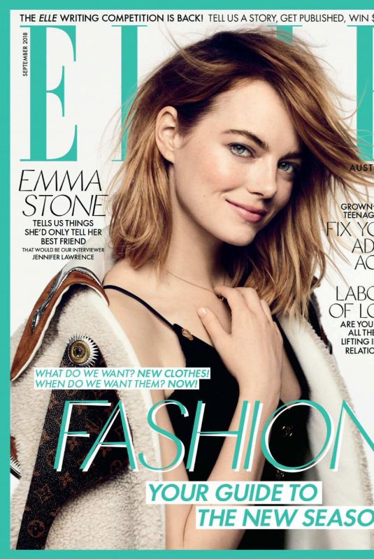 EMMA STONE in Elle Magazine, Australia September 2018 Issue