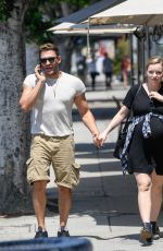 FRANCESCA EASTWOOD and Alexander Wraith Out in Hollywood 08/19/2018