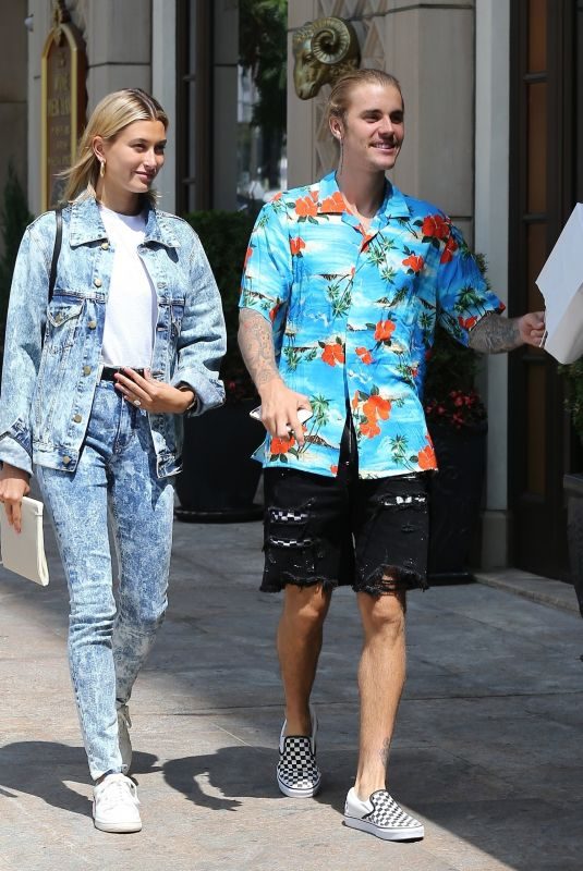 HAILEY BALDWIN and Justin Bieber Out in Beverly Hills 08/26/2018
