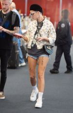 HALSEY in Denim Cutoff at JFK Airport in New York 08/23/2018