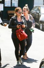 HILARY and HAYLIE DUFF Out for Lunch at Katsuya in Studio City 08/14/2018