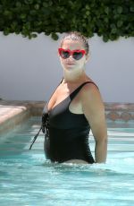 IMOGEN THOMAS in Swimsuit at a Pool in Miami 08/24/2018