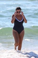 IMOGEN THOMAS in Swimsuit on the Beach in Miami 08/26/2018