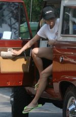 JAMIE CHUNG in Denim Shorts Out in Studio City 08/12/2018