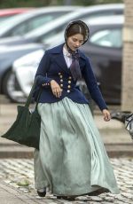 JENNA LOUISE COLEMAN on the Set of Victoria in Flamborough 08/14/2018