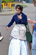 JENNA LOUISE COLEMAN on the Set of Victoria in Flamborough 08/14/2018