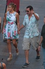 JENNIFER ANISTON and Adam Sandler on the Set of Murder Mystery in Milan 08/27/2018