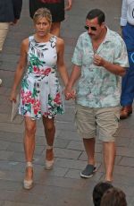 JENNIFER ANISTON and Adam Sandler on the Set of Murder Mystery in Milan 08/27/2018