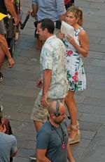 JENNIFER ANISTON and Adam Sandler on the Set of Murder Mystery in Milan 08/27/2018