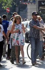 JENNIFER ANISTON on the Set of Murder Mystery in Milan 08/28/2018