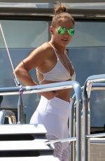 JENNIFER LOPEZ at a Yacht in Costiera Amalfitana Capri 08/07/2018