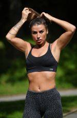 JENNY THOMPSON Working Out at a Park in Manchester 08/19/2018
