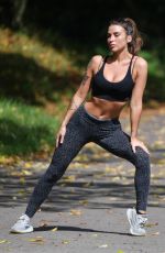 JENNY THOMPSON Working Out at a Park in Manchester 08/19/2018