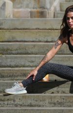 JENNY THOMPSON Working Out at a Park in Manchester 08/19/2018