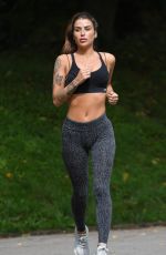 JENNY THOMPSON Working Out at a Park in Manchester 08/19/2018