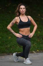 JENNY THOMPSON Working Out at a Park in Manchester 08/19/2018