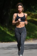 JENNY THOMPSON Working Out at a Park in Manchester 08/19/2018