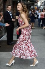JESSICA BIEL Arrives at Late Show with Stephen Colbert in New York 08/15/2018