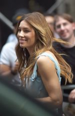 JESSICA BIEL Leaves Llate Show with Stephen Colbert in New York 08/15/2018