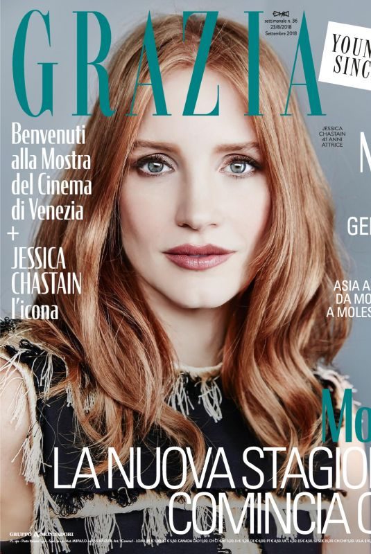 JESSICA CHASTAIN in Grazia Magazine, August 2018 Issue
