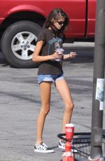 KAIA GERBER in Denim Shorts at Sunlife Organics in Malibu 08/18/2018