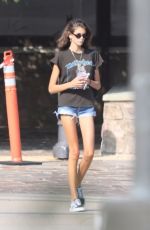 KAIA GERBER in Denim Shorts at Sunlife Organics in Malibu 08/18/2018