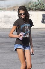 KAIA GERBER in Denim Shorts at Sunlife Organics in Malibu 08/18/2018