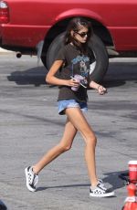 KAIA GERBER in Denim Shorts at Sunlife Organics in Malibu 08/18/2018